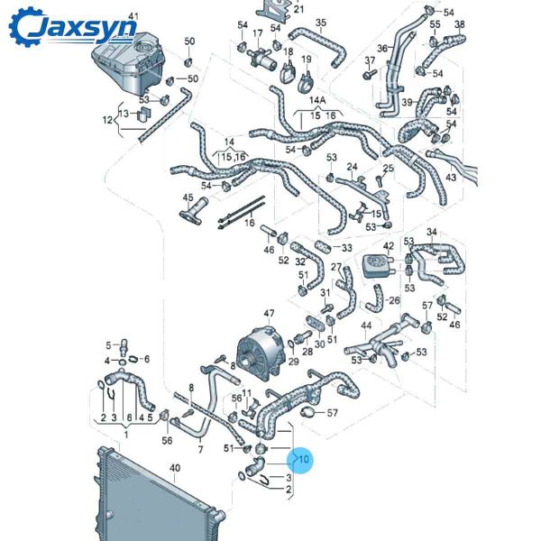 Radiator Coolant Hose Upper 7L0122101H