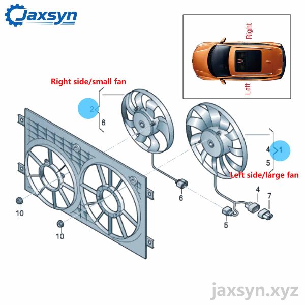 Auxiliary Fan Assembly 1K0959455ES 1K0959455EA
